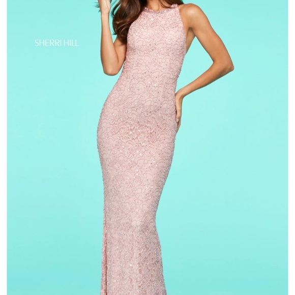 Sherri Hill 53442- Nude/ Ivory Sequin Gown, Size 10 - Picture 5 of 7